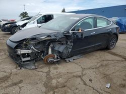 Salvage cars for sale at Woodhaven, MI auction: 2019 Tesla Model 3