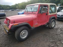Jeep salvage cars for sale: 1991 Jeep Wrangler / YJ S