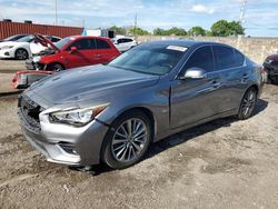 Salvage cars for sale from Copart Homestead, FL: 2018 Infiniti Q50 Luxe