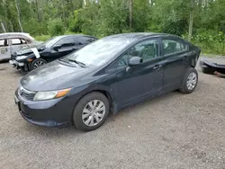 Honda salvage cars for sale: 2012 Honda Civic LX