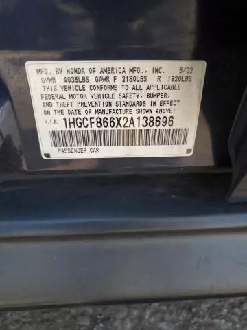 2002 Honda Accord Value