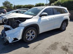 Salvage cars for sale at San Martin, CA auction: 2015 Toyota Highlander XLE