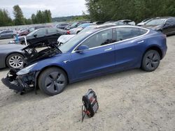 Salvage cars for sale at Arlington, WA auction: 2018 Tesla Model 3