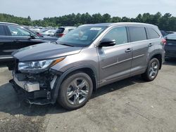 Salvage cars for sale at Exeter, RI auction: 2017 Toyota Highlander Hybrid Limited