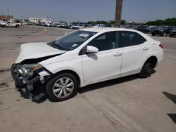 Salvage cars for sale at Grand Prairie, TX auction: 2016 Toyota Corolla L