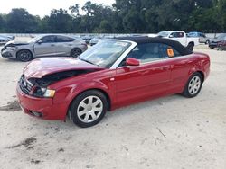 Salvage cars for sale at Ocala, FL auction: 2003 Audi A4 3.0 Cabriolet