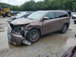 Salvage cars for sale at North Billerica, MA auction: 2017 Toyota Highlander SE