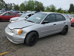 Salvage cars for sale at Portland, OR auction: 2001 Honda Civic LX