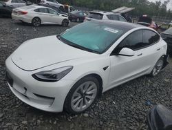 Salvage cars for sale at Waldorf, MD auction: 2022 Tesla Model 3