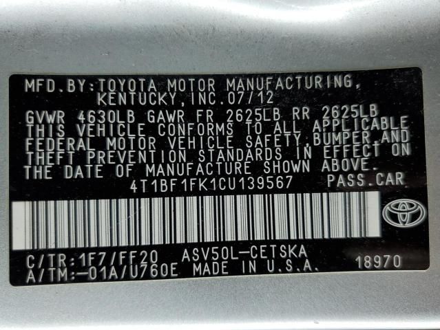 2012 Toyota Camry Base