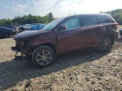 Salvage cars for sale from Copart Candia, NH: 2018 Toyota Highlander SE