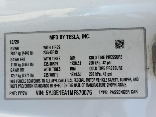 2021 Tesla Model 3