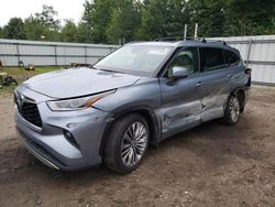 Salvage cars for sale from Copart Lyman, ME: 2021 Toyota Highlander Hybrid Platinum