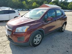 Salvage cars for sale at Mendon, MA auction: 2016 Chevrolet Trax LS