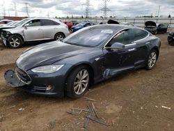 Salvage cars for sale at Elgin, IL auction: 2015 Tesla Model S 70D