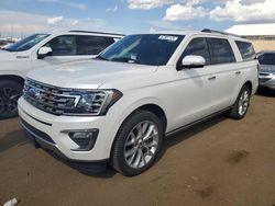 Vehiculos salvage en venta de Copart Brighton, CO: 2018 Ford Expedition Max Limited