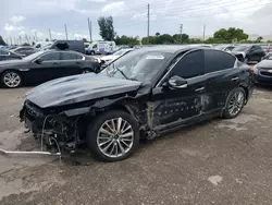 Salvage cars for sale at Miami, FL auction: 2019 Infiniti Q50 Luxe