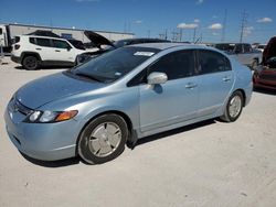 Salvage cars for sale at Haslet, TX auction: 2007 Honda Civic Hybrid