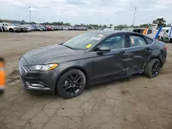 Salvage cars for sale at Woodhaven, MI auction: 2018 Ford Fusion SE