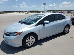 Salvage cars for sale from Copart Grand Prairie, TX: 2012 Honda Civic LX