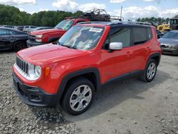 Salvage cars for sale from Copart Windsor, NJ: 2016 Jeep Renegade Limited