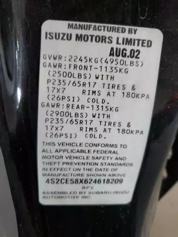 2002 Isuzu Axiom XS