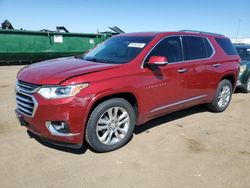 Chevrolet Vehiculos salvage en venta: 2018 Chevrolet Traverse High Country