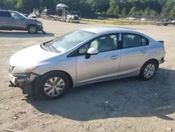 Salvage cars for sale from Copart Waldorf, MD: 2012 Honda Civic LX