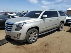 Salvage cars for sale at Brighton, CO auction: 2017 Cadillac Escalade ESV Luxury