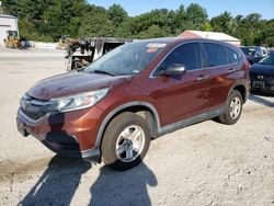 Salvage cars for sale at Mendon, MA auction: 2015 Honda CR-V LX