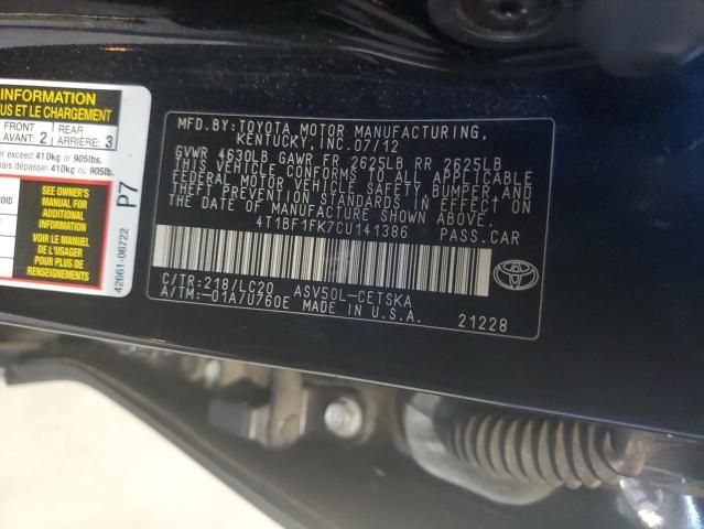 2012 Toyota Camry Base