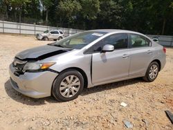 Salvage cars for sale at Austell, GA auction: 2012 Honda Civic LX