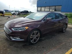 Salvage cars for sale at Woodhaven, MI auction: 2017 Ford Fusion Titanium