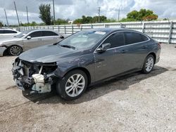 Chevrolet salvage cars for sale: 2016 Chevrolet Malibu LT