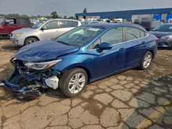 Salvage cars for sale at Woodhaven, MI auction: 2019 Chevrolet Cruze LT