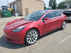 Salvage cars for sale at Moraine, OH auction: 2018 Tesla Model 3