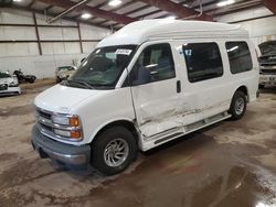 Salvage trucks for sale at Lansing, MI auction: 2002 Chevrolet Express G1500