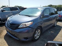 Salvage cars for sale at East Granby, CT auction: 2014 Toyota Sienna LE