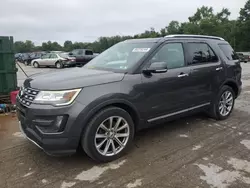 Salvage cars for sale at Ellwood City, PA auction: 2016 Ford Explorer Limited