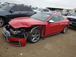 Salvage cars for sale at Brighton, CO auction: 2018 Audi S5 Premium Plus