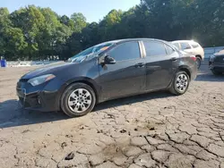 Salvage cars for sale at Austell, GA auction: 2016 Toyota Corolla L