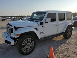 Salvage cars for sale at Houston, TX auction: 2022 Jeep Wrangler Unlimited Sahara 4XE