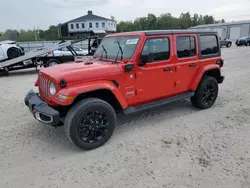 Salvage cars for sale at North Billerica, MA auction: 2022 Jeep Wrangler Unlimited Sahara 4XE