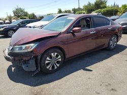 Salvage cars for sale at San Martin, CA auction: 2014 Honda Accord LX