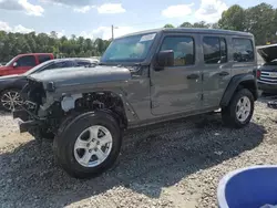 Salvage cars for sale at Ellenwood, GA auction: 2022 Jeep Wrangler Unlimited Sport