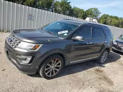 Salvage cars for sale at Greenwell Springs, LA auction: 2017 Ford Explorer Limited