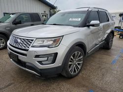 Salvage cars for sale at Pekin, IL auction: 2016 Ford Explorer Platinum