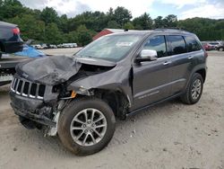 Salvage cars for sale at Mendon, MA auction: 2015 Jeep Grand Cherokee Limited