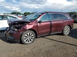 Salvage cars for sale at East Granby, CT auction: 2016 Acura MDX Technology