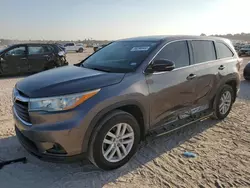 Salvage cars for sale at Houston, TX auction: 2015 Toyota Highlander LE